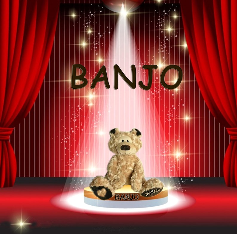 Personalised Singing Teddy Bear that sings YOUR CHILDS NAME with Embossed Paw