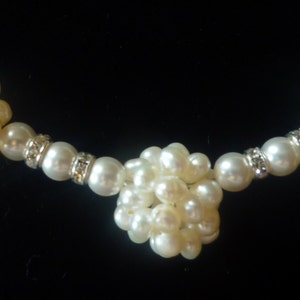 BEEutiful Freshwater Pearl Ball and Swarovski Pearl Wedding Necklace -- "Savannah"