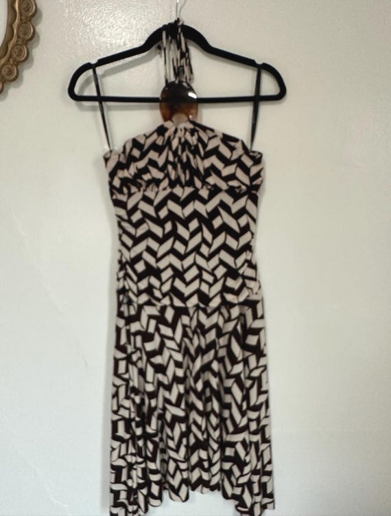 90s Y2k Halter Dress: My Michelle Geometric Print Party Dress
