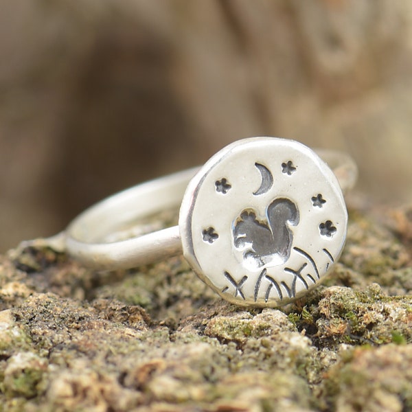 Eichhörnchen Ring aus 925er Silber
