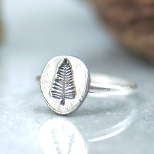 Sterling silver tiny pine tree ring.Artisan handmade.Rings for men or women.Tree of life