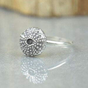 Sterling silver Urchin ring.Artisan handmade Fossil Lovers Ammonite.Conch Ring.Shell ring.Sea beach.Urchin ring