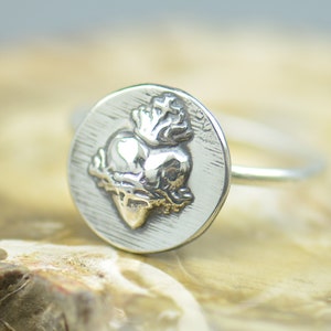 Sterling Silver Sacred Heart Ring Sacred Heart  Sacre Couer Catholic jewelry