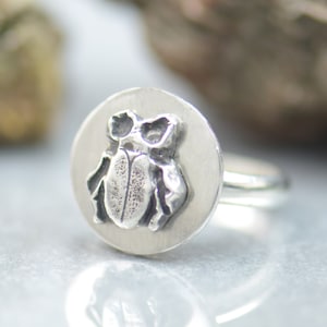 Sterling Silber Käfer ring.Halloween Ring. Zikade Ring Mystery Magie.Handgefertigte Ring.Halloween Schmuck