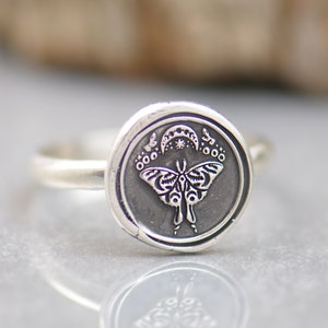 Sterling silver Butterfly Moth ring.Insect Ring. Cicada ring Mystery magic jewelry.Artisan handmade ring.Halloween jewelry.Moth.Insect Ring
