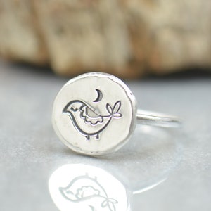 Mond Ring. Mystery-Magie-Schmuck.Artisan handgemachter Ring.