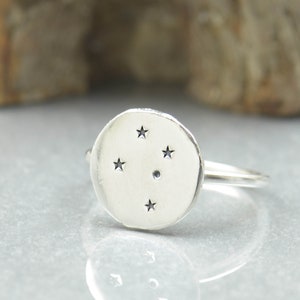 Kreuz des Südens Konstellation Sterling Silber Ring, personalisierte Armband für Frauen, Sternzeichen Ring, Brautjungfer Ring, Geburtstagsgeschenk für sie