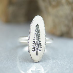 Sterling silver Pine tree ring.Artisan handmade.Rings for men or women.Tree of life