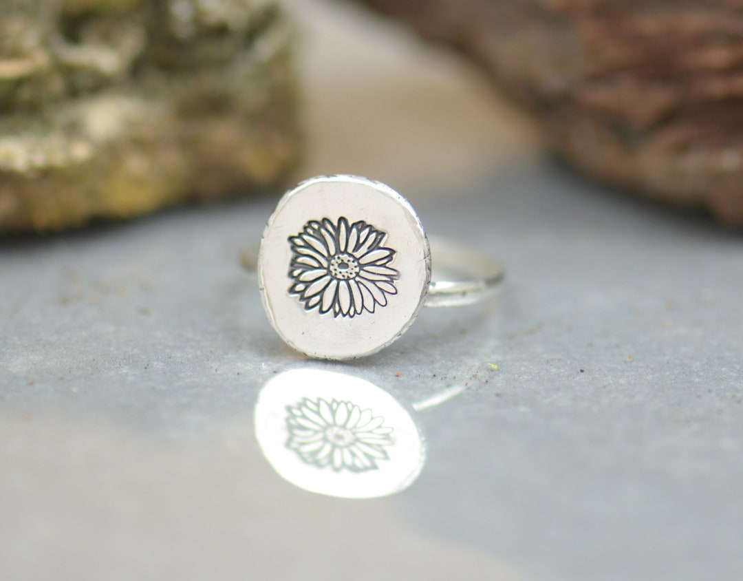 Sterling Silver Daisy Ring.artisan Handmade.rings for Men or Women ...