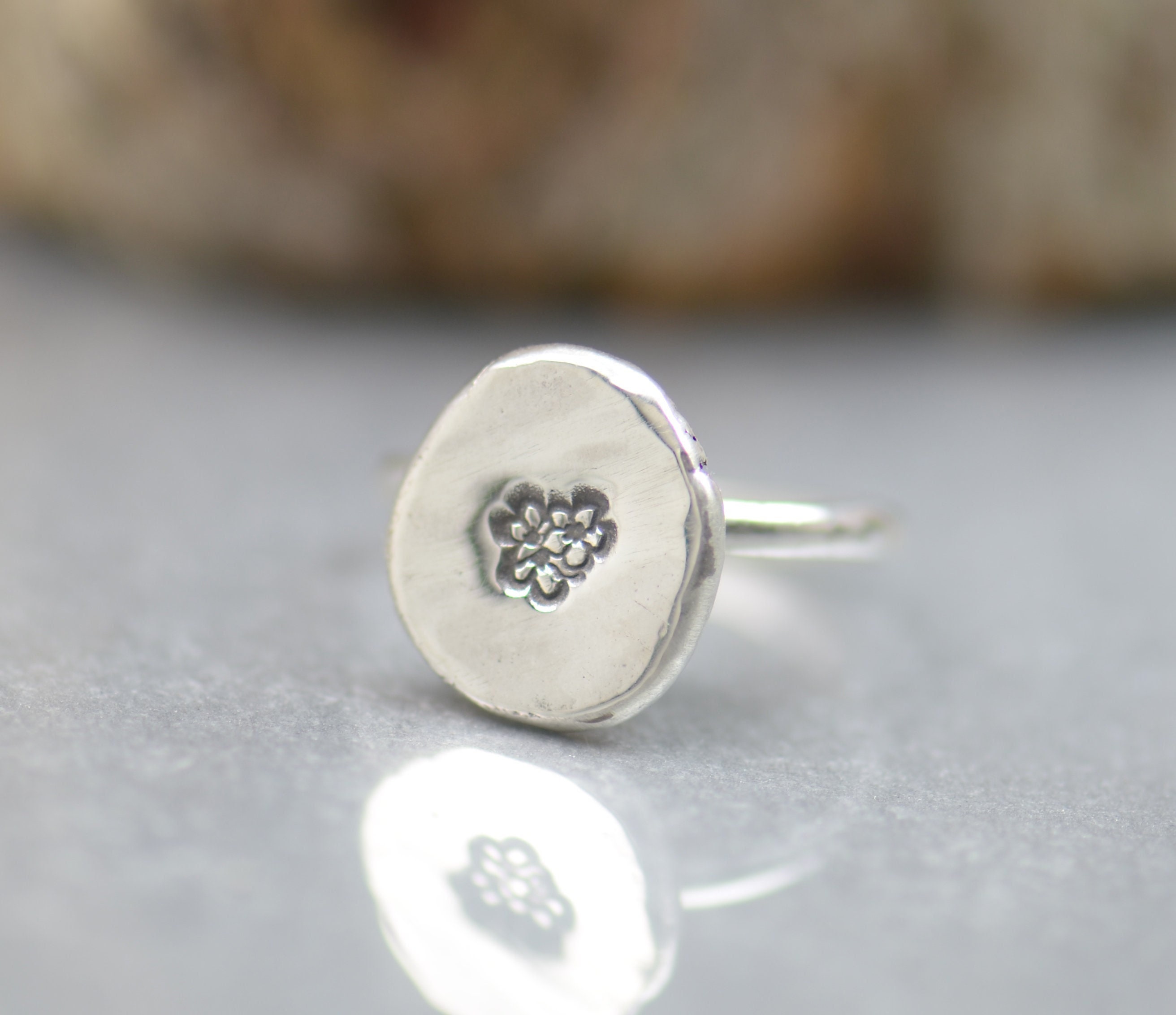 Birth Flower sterling silver ring,Personalized Ring for Women,Floral Ringt,Bridesmaid Ring,Birthday Gift for Her.Flower birth
