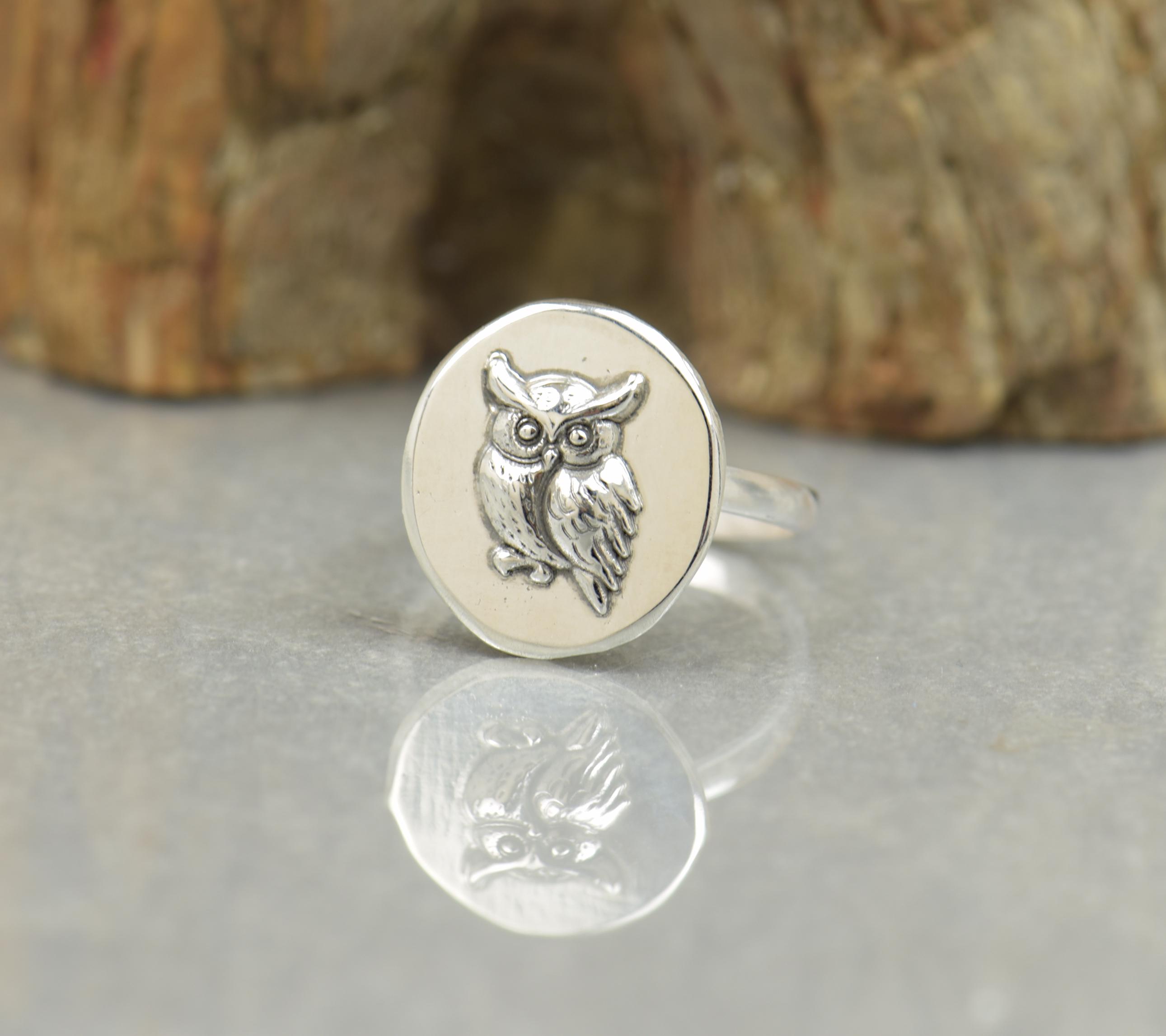 Sterling Silver Owl Ring.insect Ring. Cicada Ring Mystery Magic