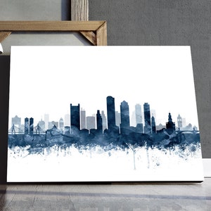 Boston Skyline Art Print Boston Watercolor Print Boston Cityscape Poster Illustration Boston Painting Home Decor Wall Art Gift No.227