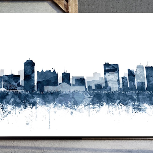 Winnipeg City Print Skyline Art Print Poster Modern Wall Etsy
