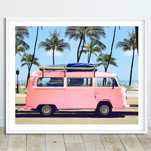 Coastal Tropical Wall Art California Beach Poster Black Etsy