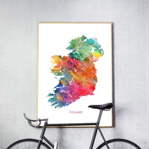 Irland Karte Print, Irland Aquarell Poster, Irland Karte Wandkunst, Irland Karte Aquarell, Home Office Decor, Reise, digital druckbare Kunst