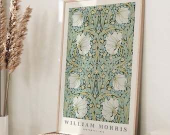 William Morris Pimpernel Print, William Morris Gallery, William Morris Exhibition Poster, Floral Vintage Wall Decor, Art Nouveau Printable