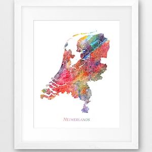 Niederlande Karte Print, Niederlande Poster Karte, Niederlande Wandkunst, Niederlande Aquarell Karte, Wohnkultur, Reisen, digital druckbare Kunst