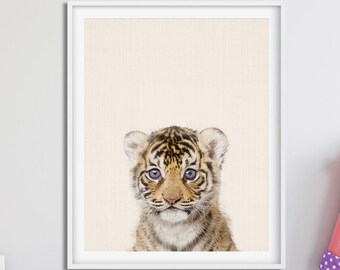 Stampa tigre, Arte da parete con animali della scuola materna, Poster di tigre bambino, Arredamento della cameretta dei bambini, Stampa di animali per bambini, Stampe di animali della giungla, Arredamento della camera dei bambini stampabile