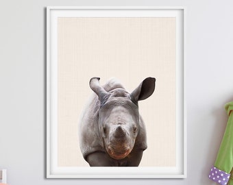 Rhino Print, Baby Rhino Print, Nursery Animals Wall Art, Safari Decor, African Animals, Nursery Animals Poster, Kids Room Decor Printable