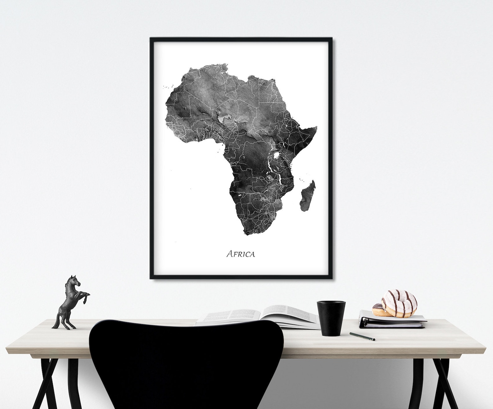 Africa Map Print Africa Decor Africa Wall Art Africa Etsy