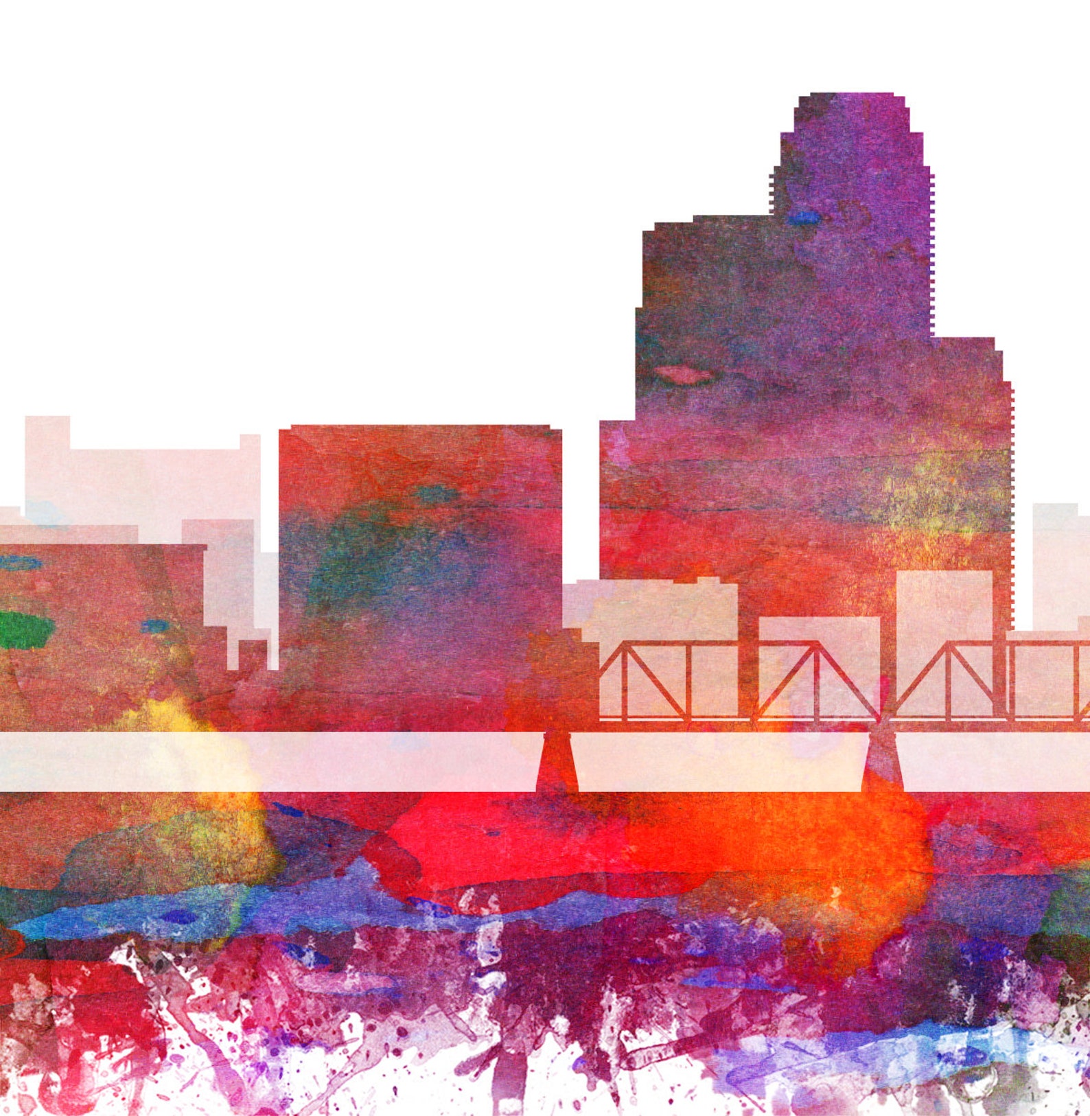 Grand Rapids Print Grand Rapids City Skyline Grand Rapids Etsy