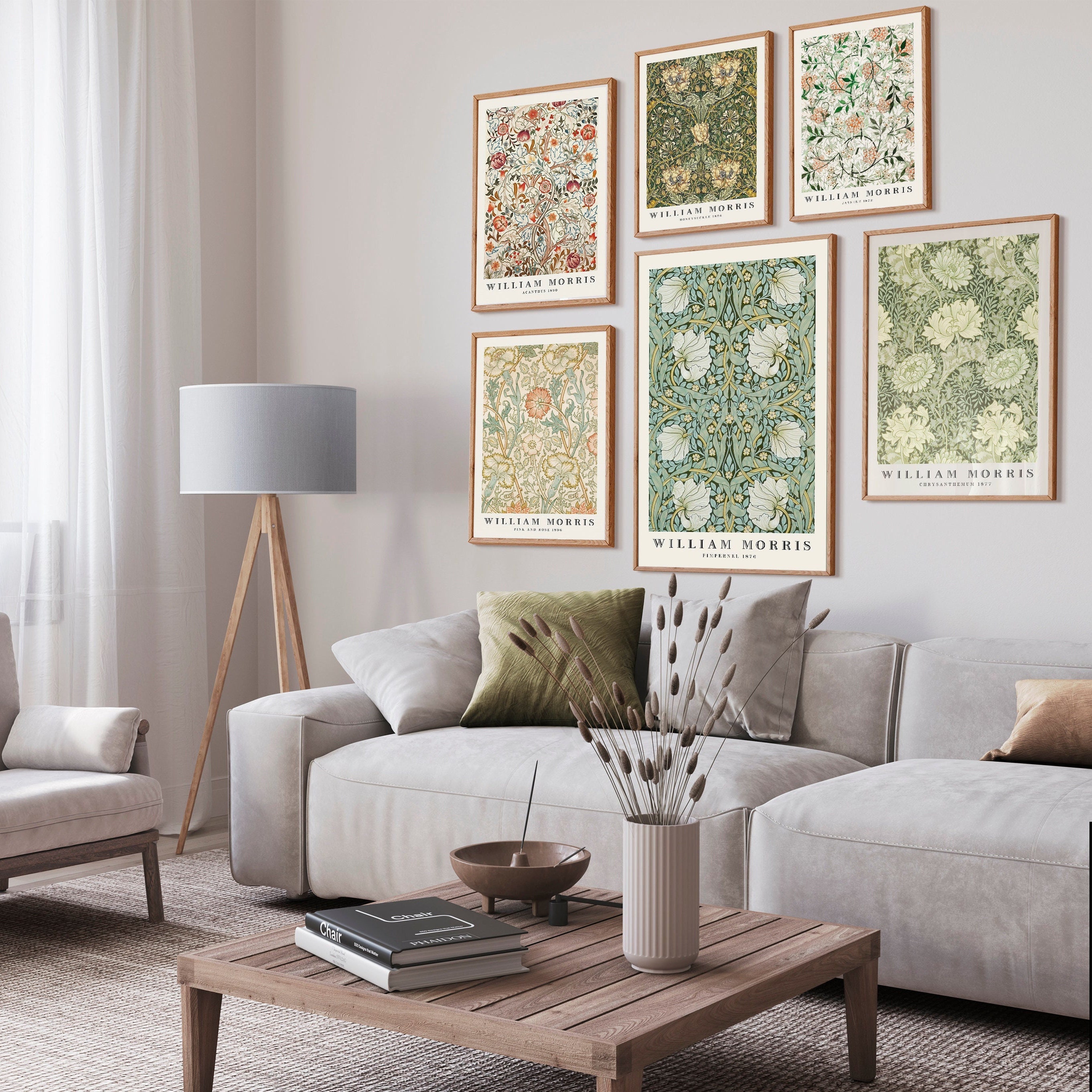 William Morris Set of 6 Wall Art Prints, William Morris Vintage Museum ...