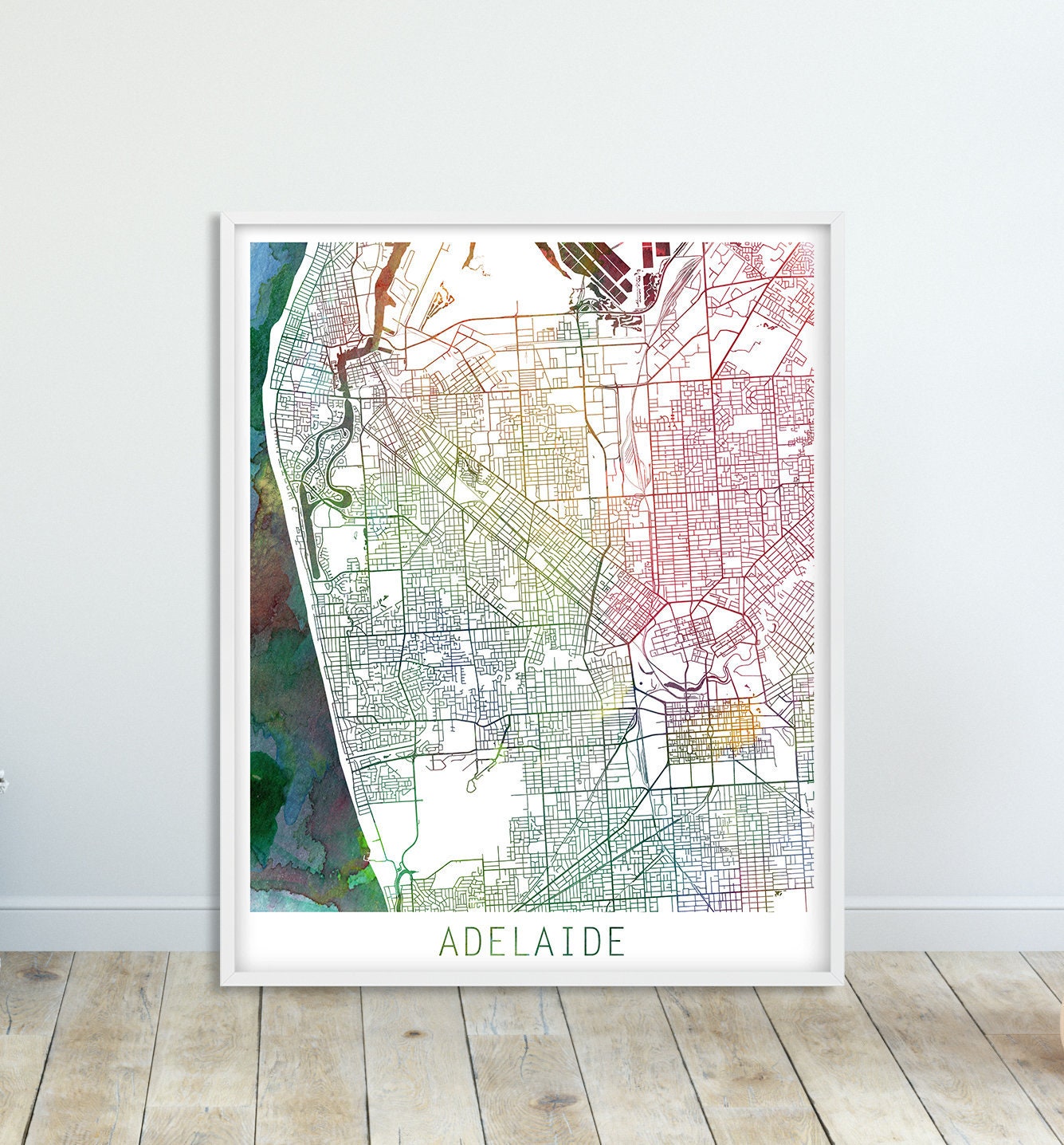 Adelaide City Urban Map Poster Adelaide Street Print Etsy