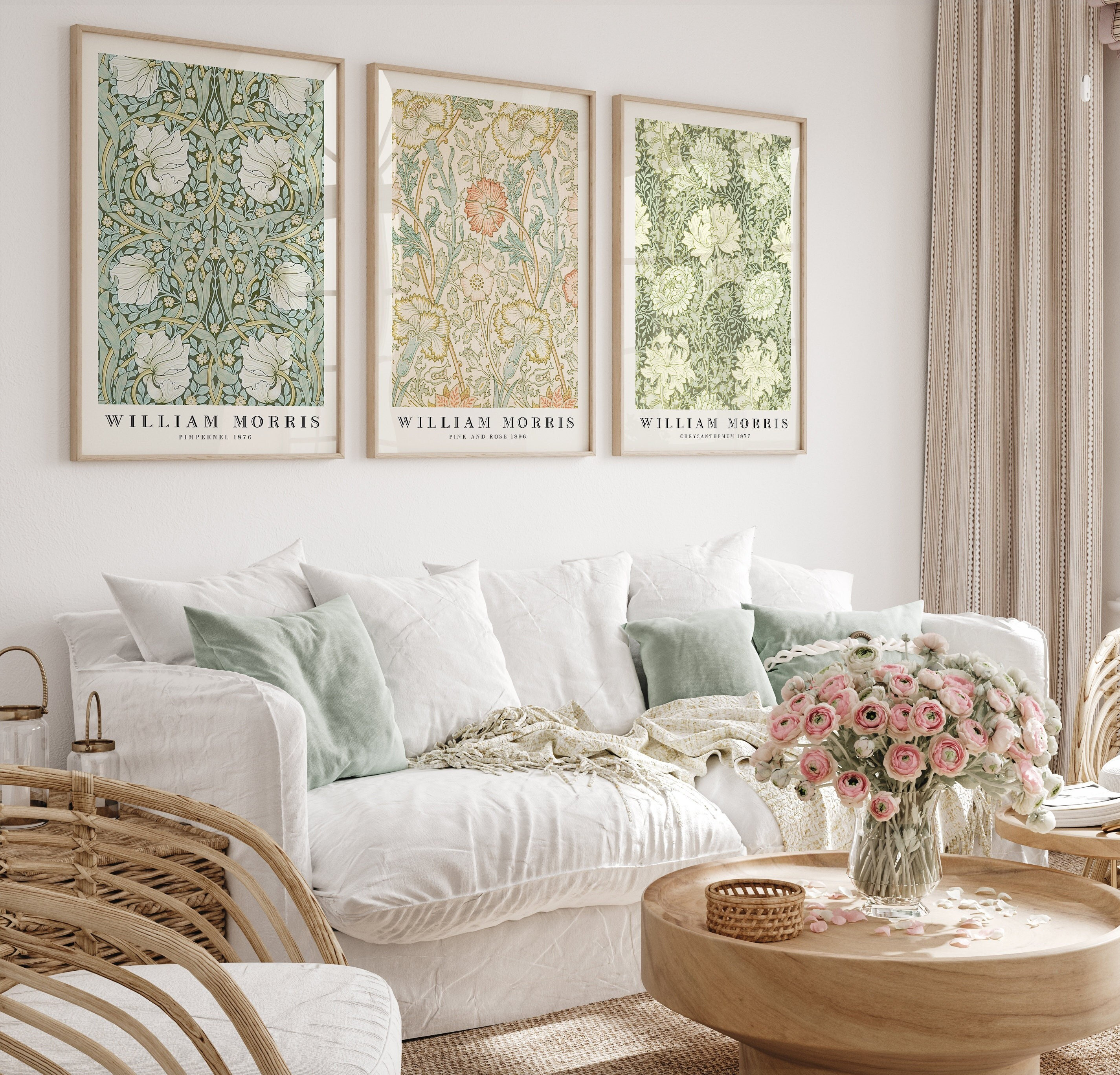 William Morris Set of 3 Wall Art Prints, William Morris