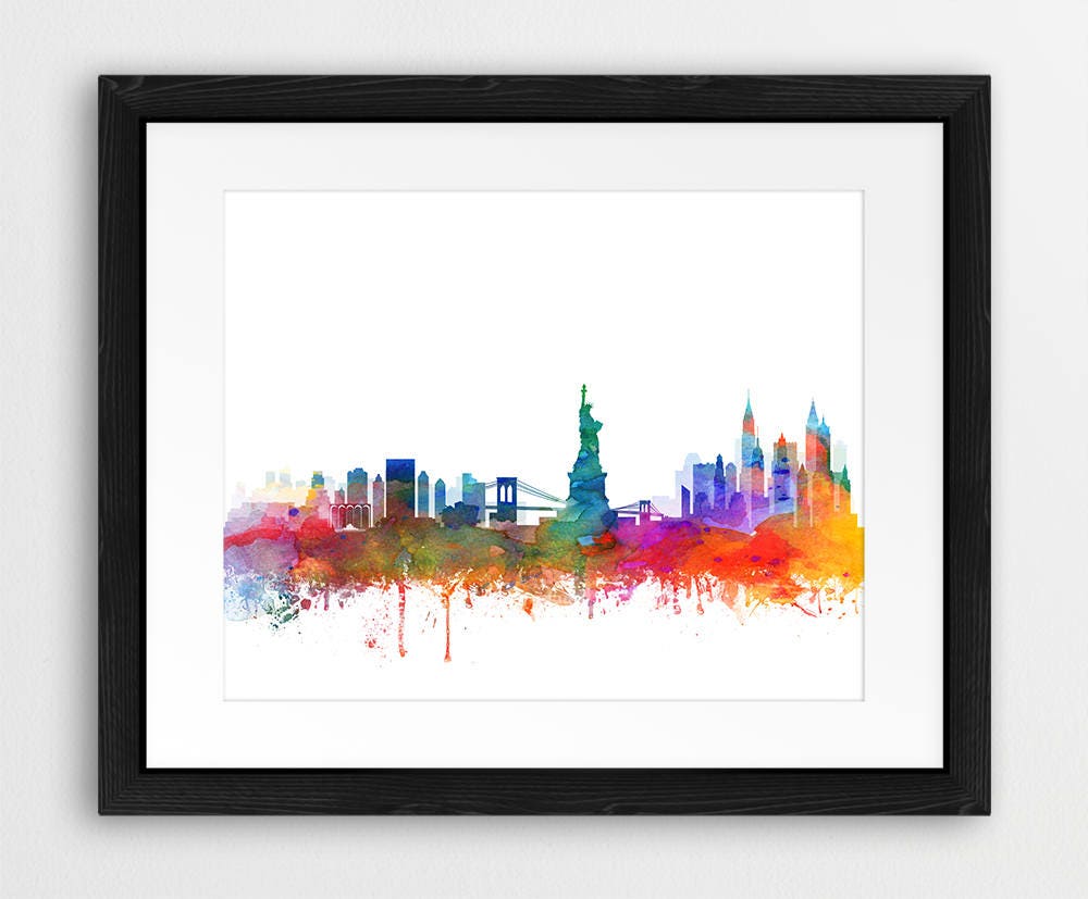New York Print New York City Skyline New York Wall Art | Etsy
