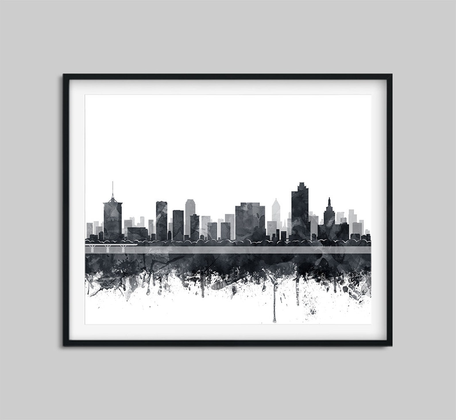 Tulsa Skyline Print Tulsa Skyline Poster Tulsa Oklahoma Etsy