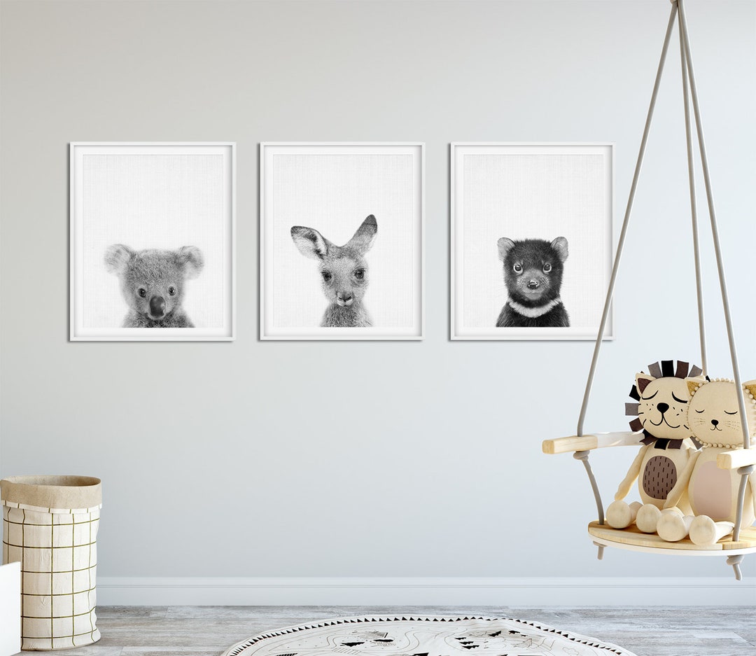Australian Animals Print, Baby Animals Set of 3, Koala, Kangaroo ...