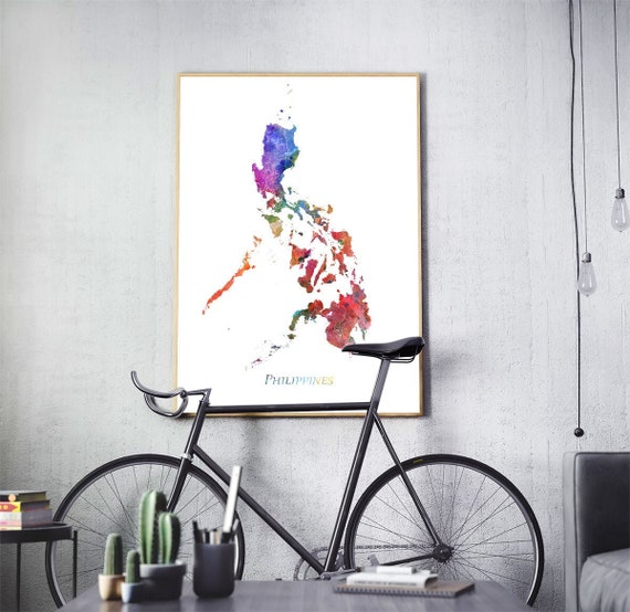 Philippines Map Print Watercolor Poster Wall Art Paintin Home Decor Printable - Philippines Painting Wall Art Philippines Map Print Watercolor Poster Wall Art Paintin Home Decor Printable - Philippines Painting Wall Art