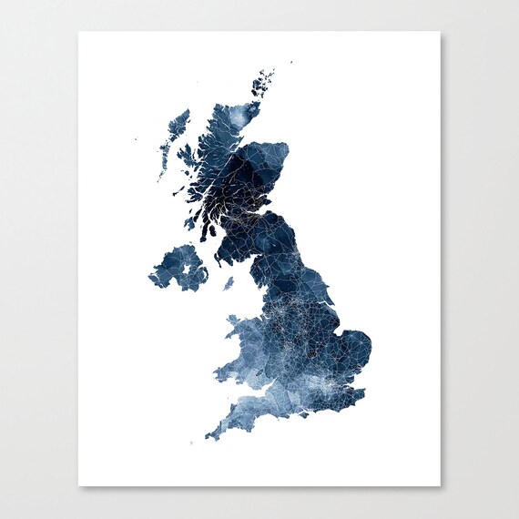 Prints Modern UK Watercolor Art Poster Great Britain Art Print