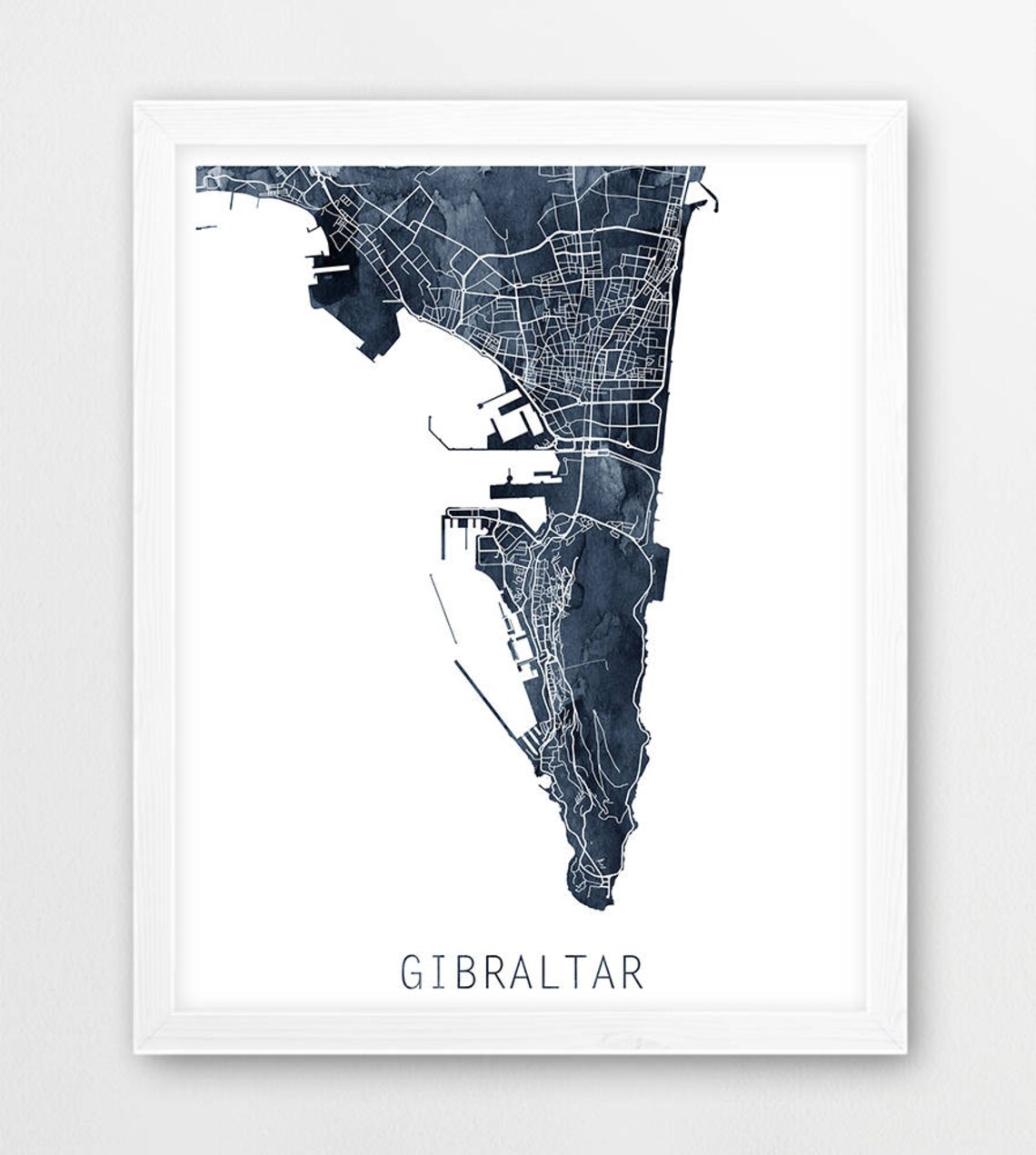 Gibraltar Urban Map Poster Gibraltar Street Print Watercolor | Etsy