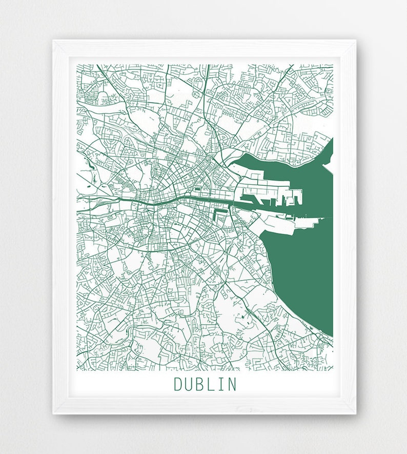 Dublin City Urban Map Poster Dublin Street Map Print Dublin | Etsy