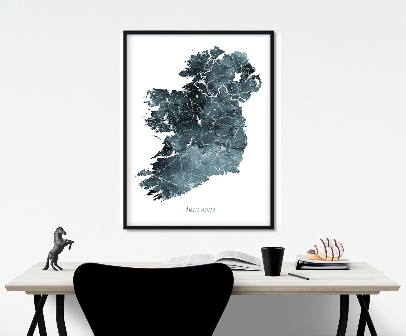 Ireland Map Print Ireland Watercolor Map Poster Ireland Map Etsy