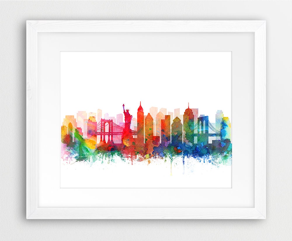 New York Print New York City Skyline New York Wall Art | Etsy
