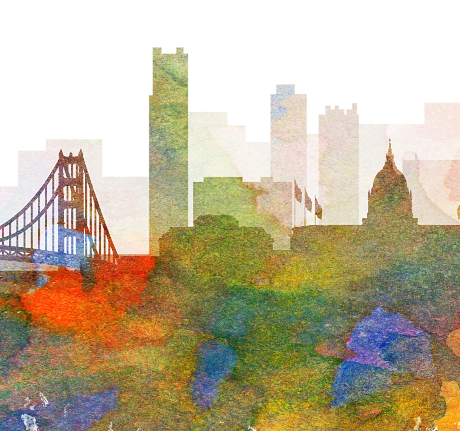 Wall Hangings San Francisco Skyline Print Printable Art Home Office