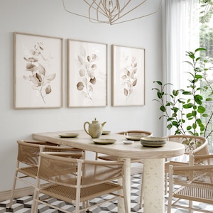 Leinwandbild Abstrakte Blumen – Grau, Creme, Weiß, 50.8x101.6 Cm, Fertig Gerahmt Zum Aufhängen