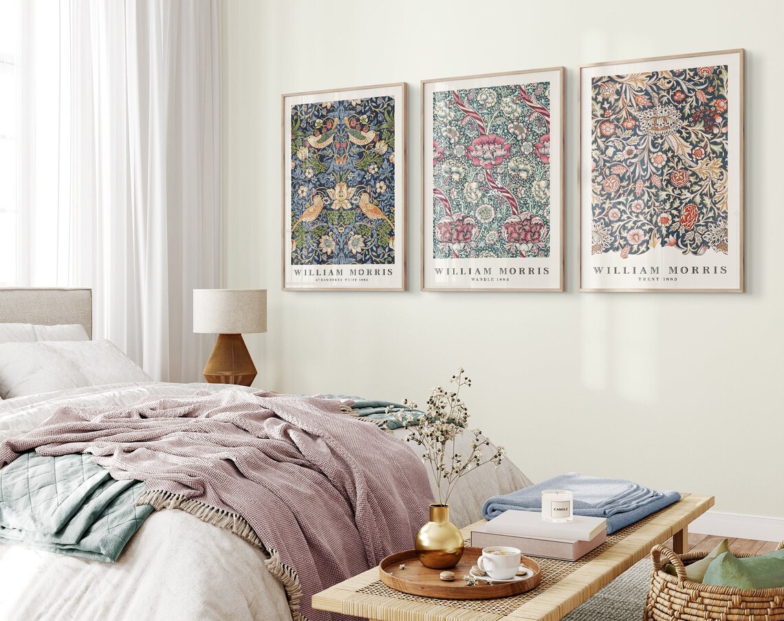 William Morris Set of 3 Wall Art Prints, William Morris Vintage Museum ...