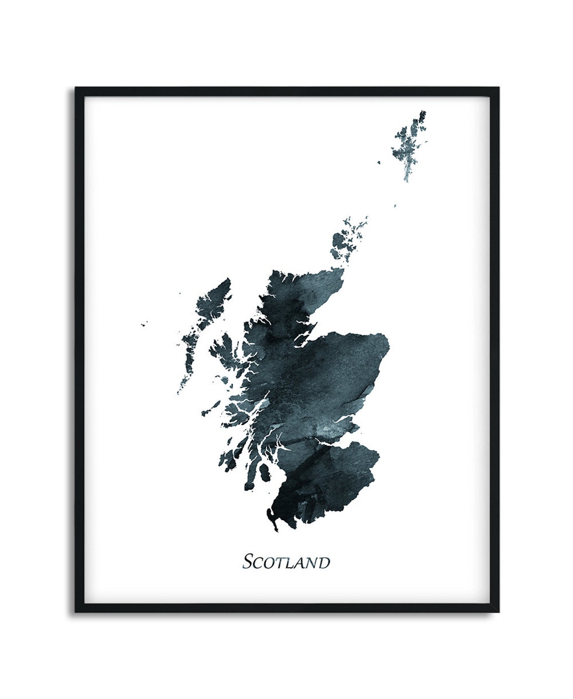 Scotland Map Print Scotland Wall Art Watercolor Map Poster Etsy