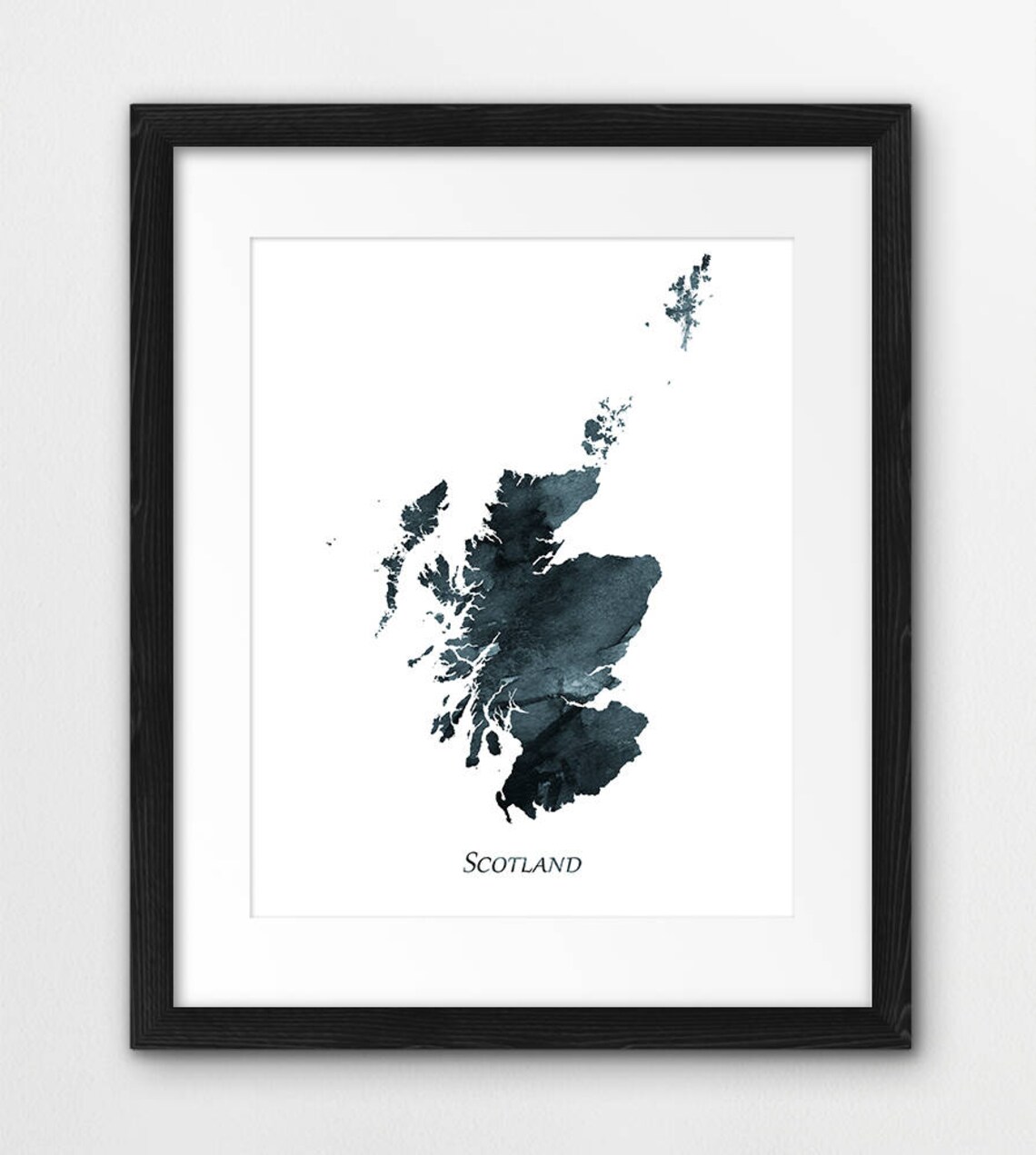 Scotland Map Print Scotland Wall Art Watercolor Map Poster Etsy