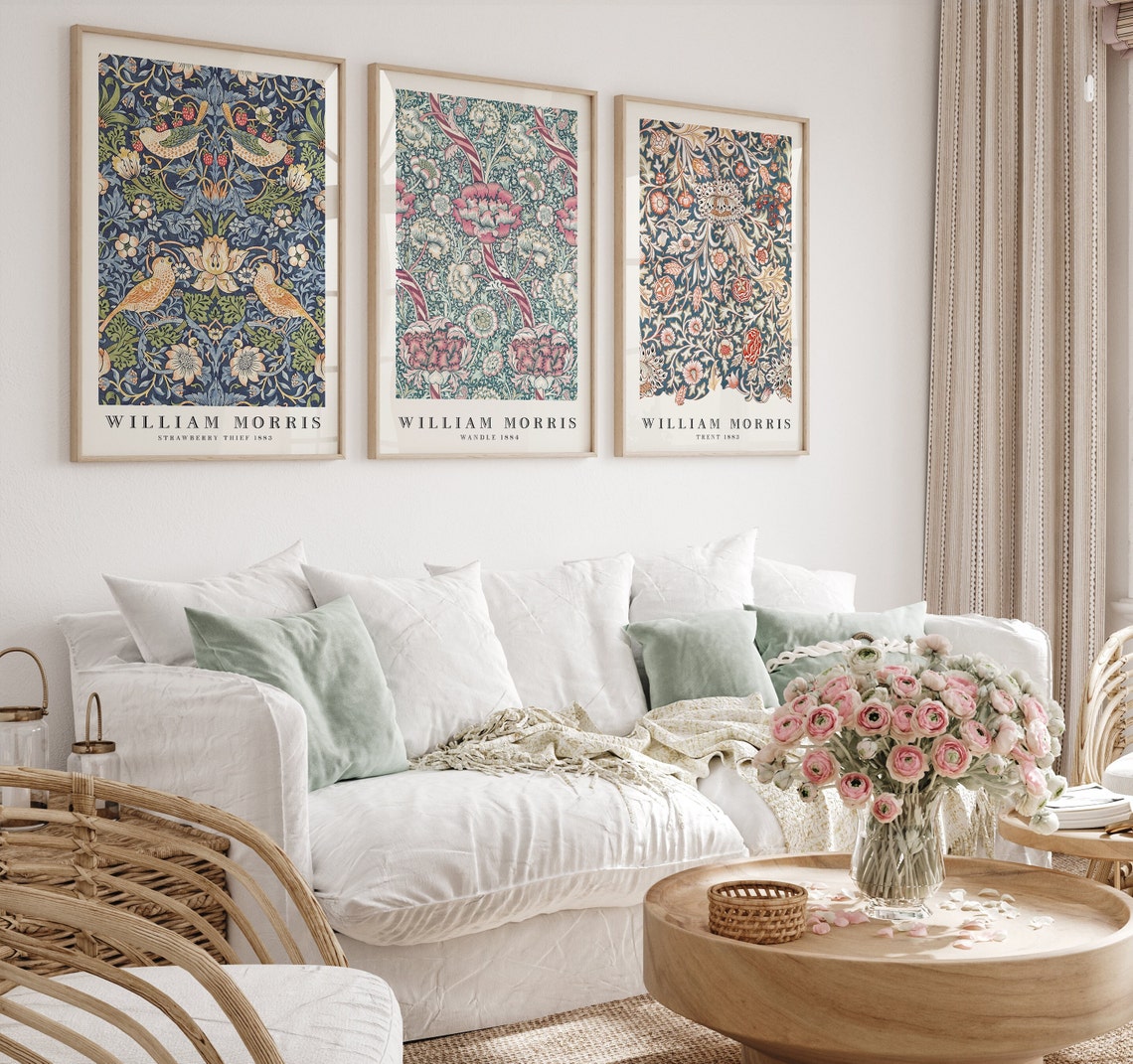 William Morris Set of 3 Wall Art Prints, William Morris Vintage Museum ...