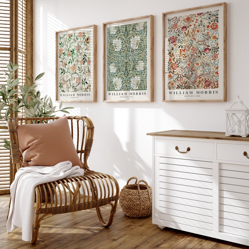 William Morris Set of 3 Wall Art Prints, William Morris Vintage Museum ...