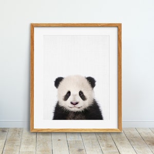 Panda Bear Print, Nursery Wall Art, Baby Animal Print, Nursery Animal Decor, Woodlands Animal Poster, Kids Room Decor, Digital Printable Art