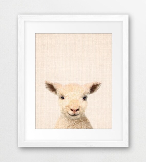 Lamb Print Nursery Animal Wall Art Cute Farm Animal Nursery Etsy