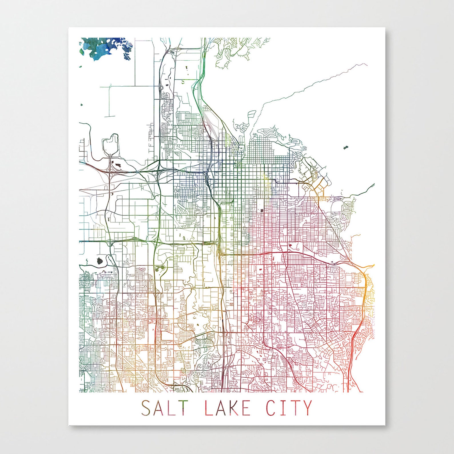 Salt Lake City Map Print Salt Lake City Street Map Poster - Etsy