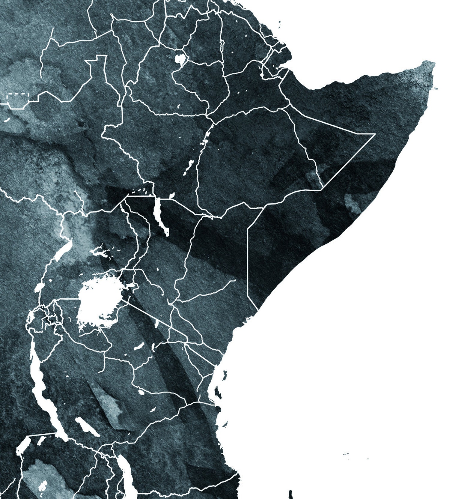 Africa Map Print Africa Decor Africa Wall Art Watercolor Etsy