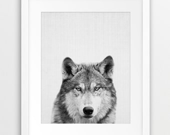 Wolf Print, Grey Wolf Print, Black And White Photography, Woodland Animals, Nursery Decor, Digital Print, Wolf Photo, Wild Animal, Kids Art