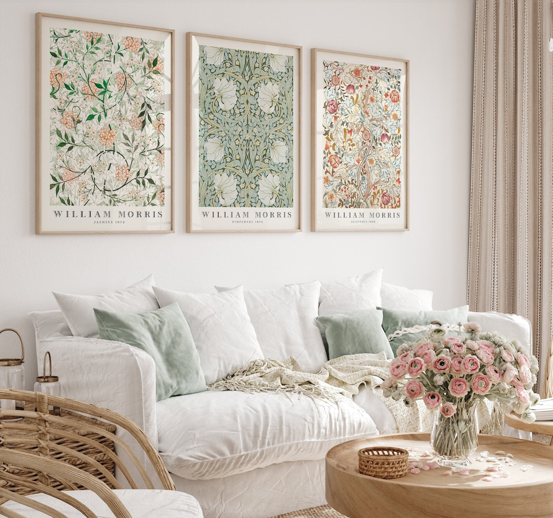 William Morris Wall Art Prints Set of 3, William Morris Vintage Museum ...